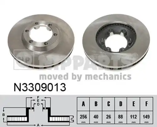 спирачен диск NIPPARTS N3309013