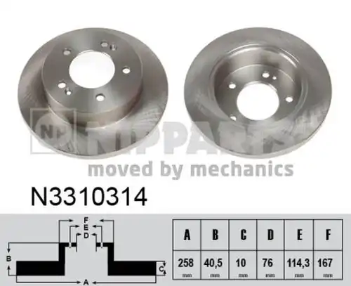 спирачен диск NIPPARTS N3310314