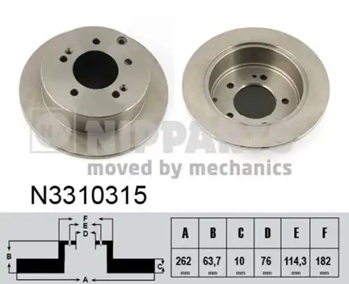 спирачен диск NIPPARTS N3310315