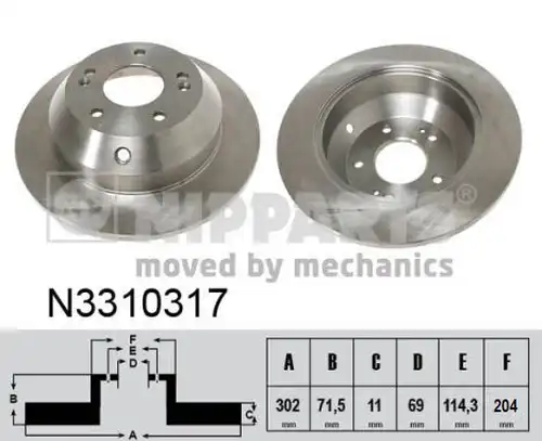 спирачен диск NIPPARTS N3310317