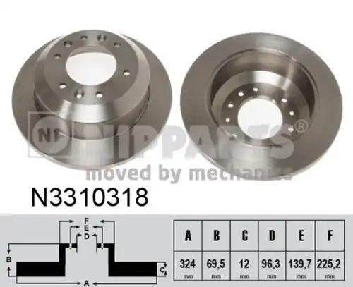 спирачен диск NIPPARTS N3310318