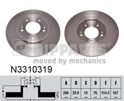 спирачен диск NIPPARTS N3310319