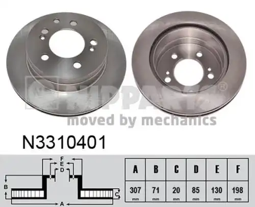 спирачен диск NIPPARTS N3310401