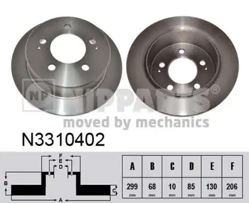 спирачен диск NIPPARTS N3310402