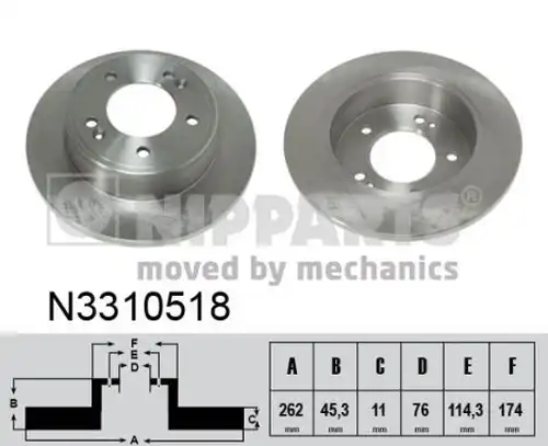 спирачен диск NIPPARTS N3310518