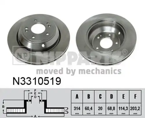 спирачен диск NIPPARTS N3310519