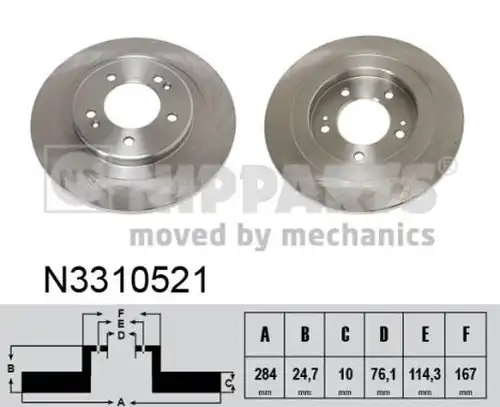 спирачен диск NIPPARTS N3310521