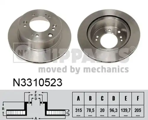 спирачен диск NIPPARTS N3310523