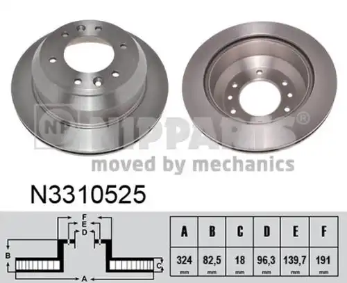 спирачен диск NIPPARTS N3310525