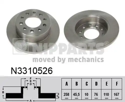 спирачен диск NIPPARTS N3310526