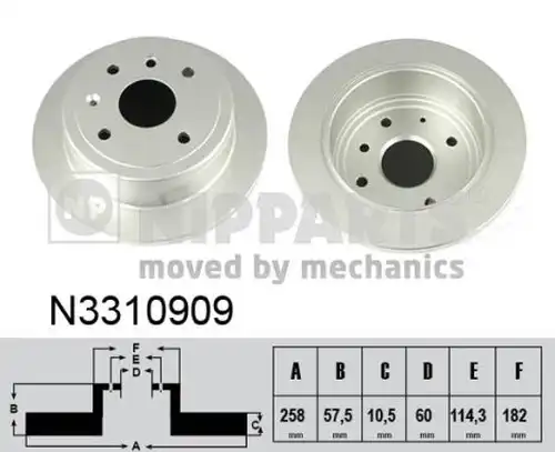 спирачен диск NIPPARTS N3310909