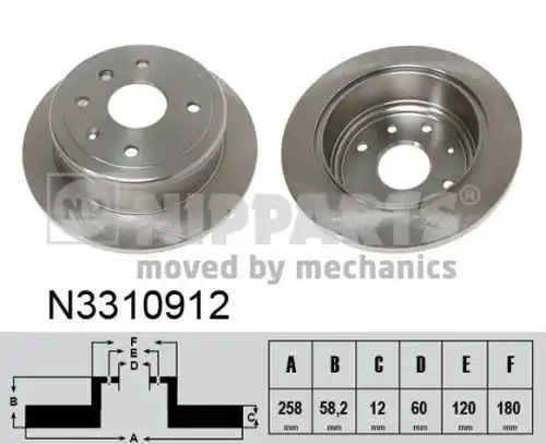 спирачен диск NIPPARTS N3310912