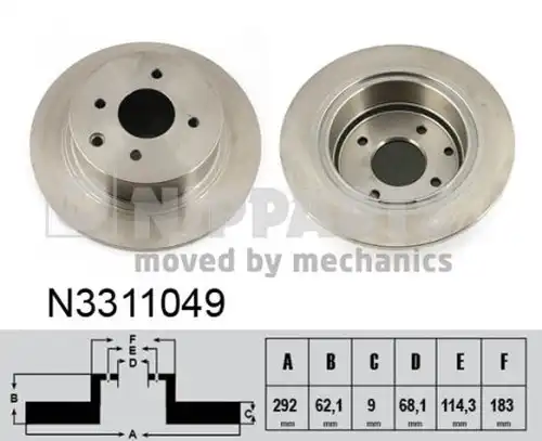 спирачен диск NIPPARTS N3311049