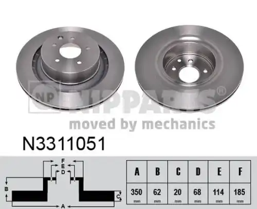 спирачен диск NIPPARTS N3311051