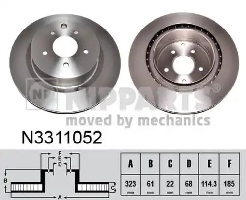 спирачен диск NIPPARTS N3311052