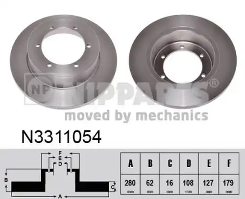 спирачен диск NIPPARTS N3311054