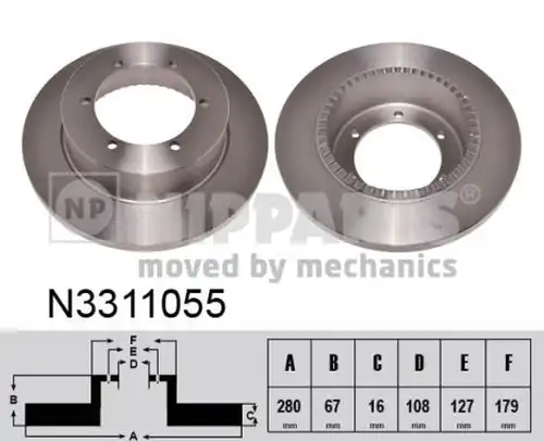 спирачен диск NIPPARTS N3311055