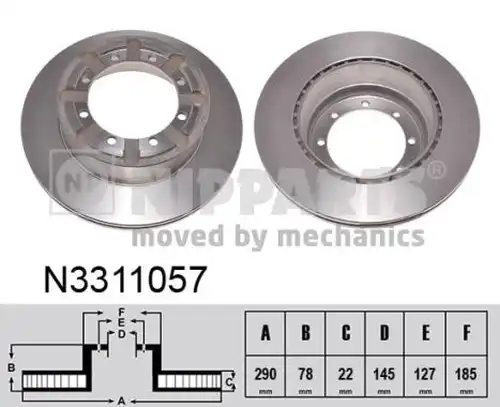 спирачен диск NIPPARTS N3311057