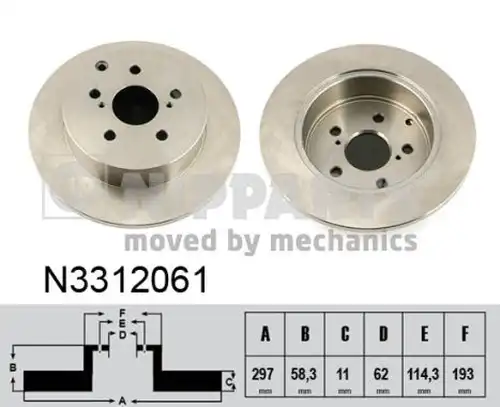 спирачен диск NIPPARTS N3312061