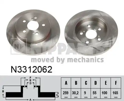 спирачен диск NIPPARTS N3312062