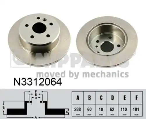 спирачен диск NIPPARTS N3312064