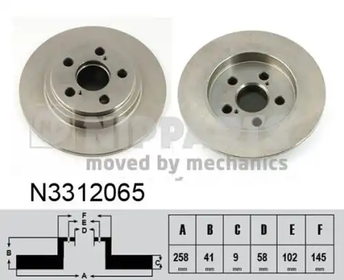 спирачен диск NIPPARTS N3312065