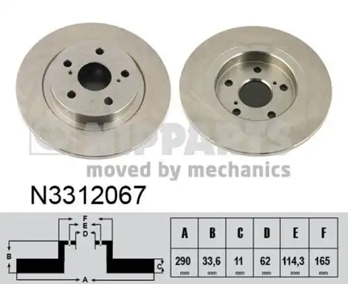 спирачен диск NIPPARTS N3312067