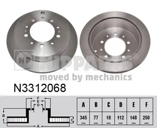 спирачен диск NIPPARTS N3312068