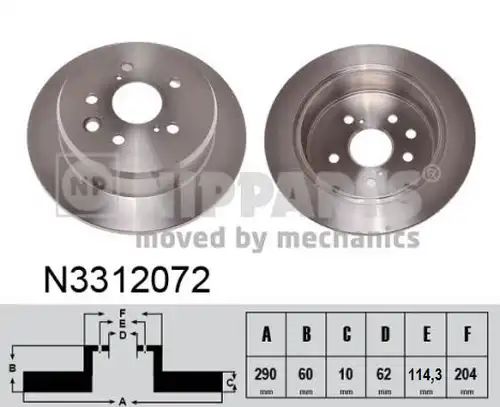 спирачен диск NIPPARTS N3312072