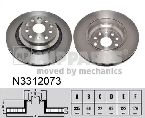 спирачен диск NIPPARTS N3312073