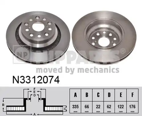 спирачен диск NIPPARTS N3312074