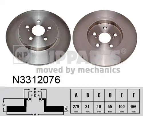 спирачен диск NIPPARTS N3312076