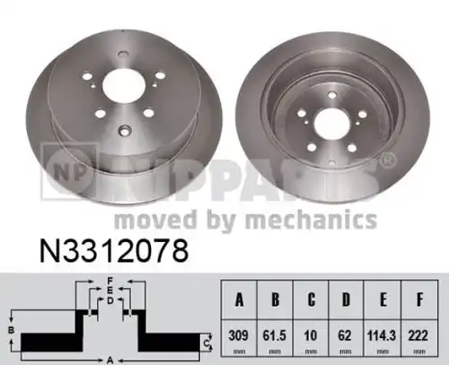 спирачен диск NIPPARTS N3312078