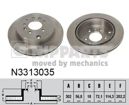 спирачен диск NIPPARTS N3313035