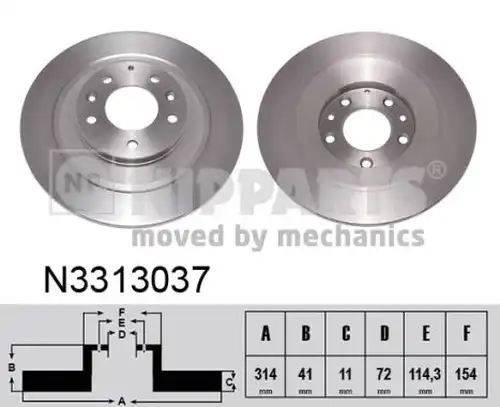 спирачен диск NIPPARTS N3313037