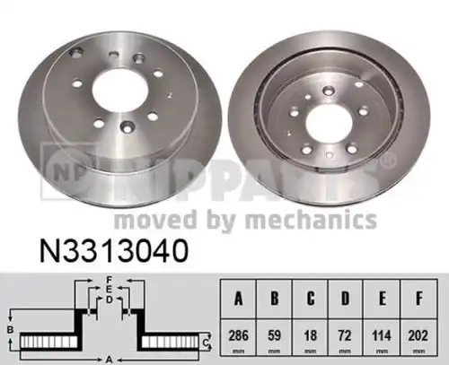 спирачен диск NIPPARTS N3313040