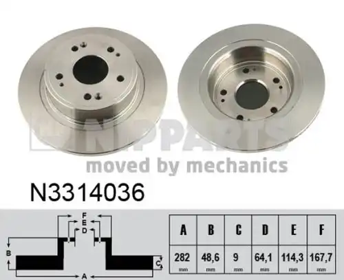 спирачен диск NIPPARTS N3314036