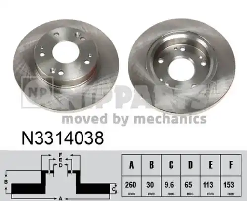 спирачен диск NIPPARTS N3314038