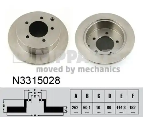 спирачен диск NIPPARTS N3315028