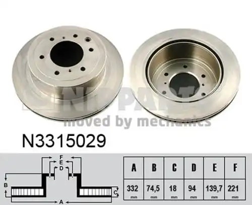 спирачен диск NIPPARTS N3315029