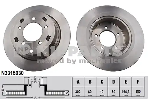 спирачен диск NIPPARTS N3315030