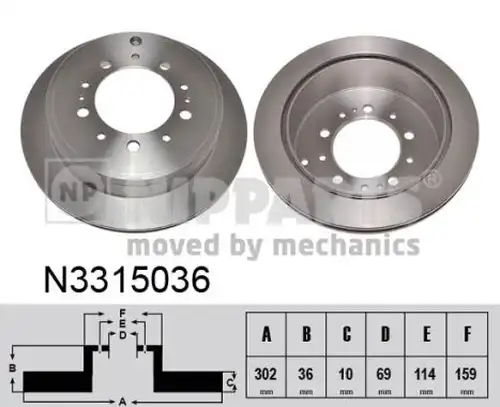 спирачен диск NIPPARTS N3315036