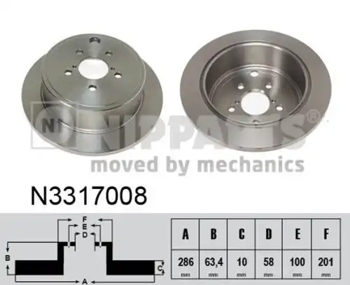 спирачен диск NIPPARTS N3317008