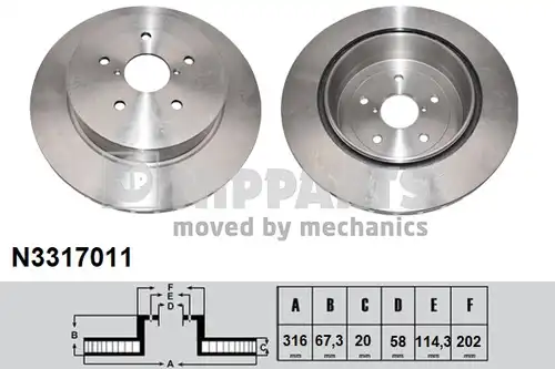 спирачен диск NIPPARTS N3317011