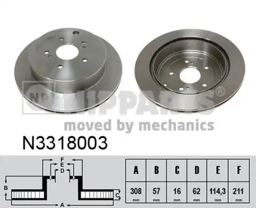 спирачен диск NIPPARTS N3318003