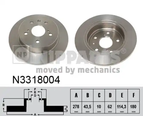 спирачен диск NIPPARTS N3318004