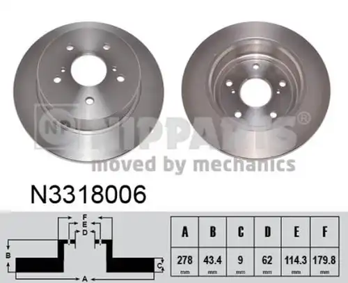 спирачен диск NIPPARTS N3318006