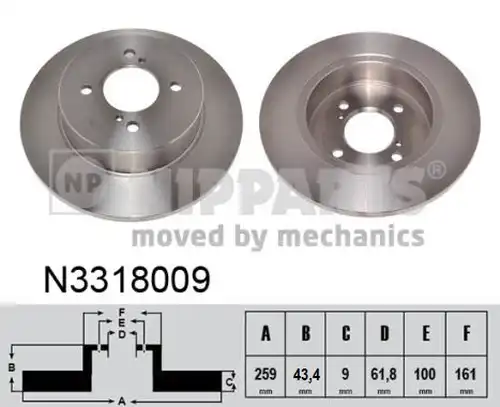 спирачен диск NIPPARTS N3318009