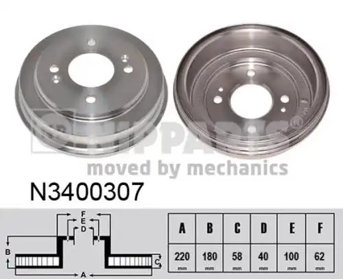 спирачен барабан NIPPARTS N3400307