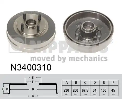 спирачен барабан NIPPARTS N3400310